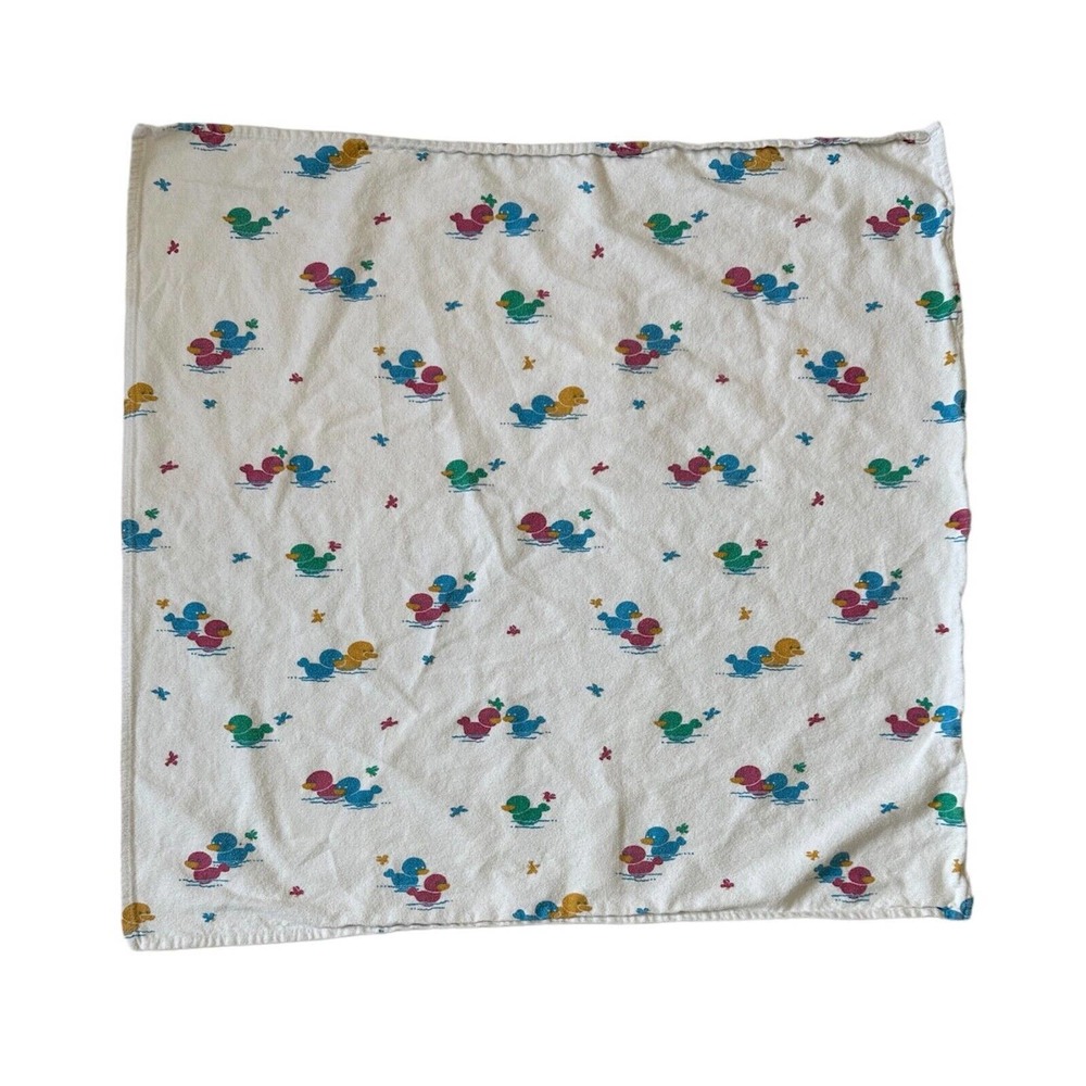 Medline White Blue Pink Green Yellow Ducks Baby Newborn Swaddle Cotton Blanket